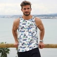 thumbnail image 6 of Qekee Hawaii Palms Print Men's Workout Tank Tops,Sleeveless Muscle Gym Shirt Quick Dry, Men's Gym Training Athletic Workout Shirts -Small, 6 of 7