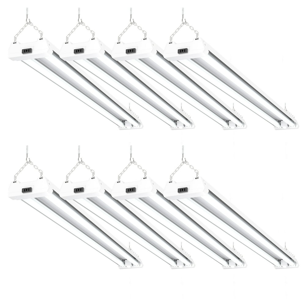 Sunco Lighting 8 Pack LED Utility Shop Light, Motion Sensor,4 FT, Linkable Integrated Fixture
