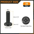 thumbnail image 2 of 25Pack M6-1.0 x 20mm Flat Round Head Machine Screws, Phillips Drive Fastener, 2 of 7