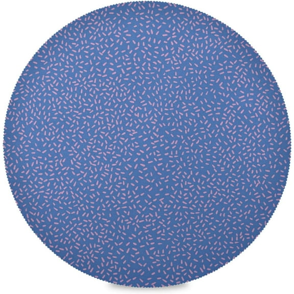 48"X 48" Vintage Blue Floral Elastic Fitted Edged Round Tablecloth Fade Resistant Anti-Shrink Table Cloth Washable Table Cover for Banquet Home Indoor or Outdoor
