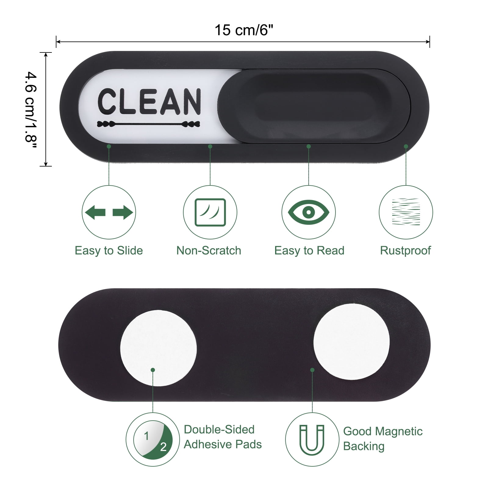 Unique Bargains Dishwasher Magnet Clean Dirty Sign Dishwasher Hotel Magnet Black