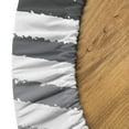 thumbnail image 4 of Ambesonne Striped Fitted Round Tablecloth, Grey and White Grunge, 40"- 44" Diameter, White Grey, 4 of 4