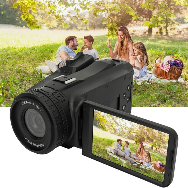 Grabadora de Cámara Digital ANGGREK Videocámara Control Remoto 2.4G Pantalla IPS 4.0 Pulgadas 4500 mAh 64 MP