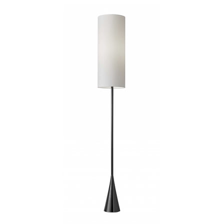 Dramatic Floor Lamp Bell Shaped Base in Black Nickel Finish Metal
