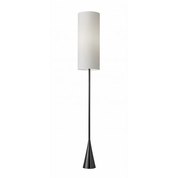 Dramatic Floor Lamp Bell Shaped Base in Black Nickel Finish Metal