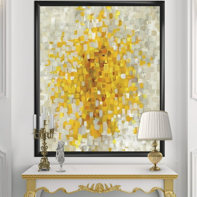 Design Art Designart Inc. Impression d'Art Moderne et à Cadre Transitionnel 'Glam Yellow Explosion Blocks' - 30x40