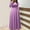 Pink, variant on USSUMA Skirts for Women Trendy Summer Dresses Long Sleeve Crew Neck Casual Solid Color Printed Maxi Dress Trendy Skirts Comfortable Dress School My Order Pink Dress Size-L