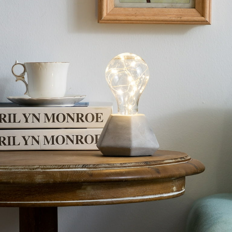 Table Lamp Edison Bulb Night Lights, Concrete Cement Grey Base