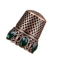 thumbnail image 1 of Sewing Thimbles, Metal Thimbles for Hand Sewing Finger Protector, Quilting Craft Copper Crystal, 1 of 9