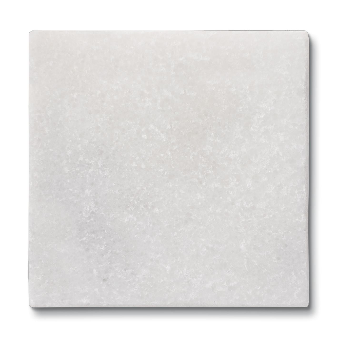 Natural White Marble Stone Square Coasters 4" x 4" Set