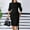 Black, variant on ZOELNIC Women's Bodycon Pencil Dress Round Neck 3/4 Sleeve Peplum Wear To Work Office Dress, S