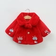 thumbnail image 2 of Huvoen Toddler Girls Boys Fleece Hoody Jacket Toddler Girls Solid Color Plush Cute Strawberry Keep Warm Winter Hoodie Thick Coat Cloak Red 18-24 Months, 2 of 6