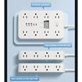 thumbnail image 6 of 16-in-1 Power Strip with Surge Protection, 16 Outlet Extender with 3 USB Ports and 2 USB-C, ETL Listed Digital Clock Fireproof Housing for Home Office, 6 of 9