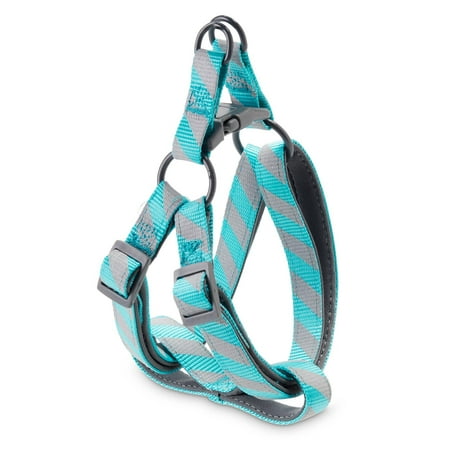 - Vibrant Life Comfort Step-In Dog Harness, Blue/Gray Stripes, Medium