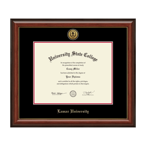 Framerly - Lamar Diploma Frame with Black and Red Mat