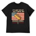 thumbnail image 3 of It's Not The 4th of July Until My Wiener Comes Out Zippy Men's Cotton Short Sleeve HD Print Tee for Casual T-Shirt Crew Neck Top Black S, 3 of 7