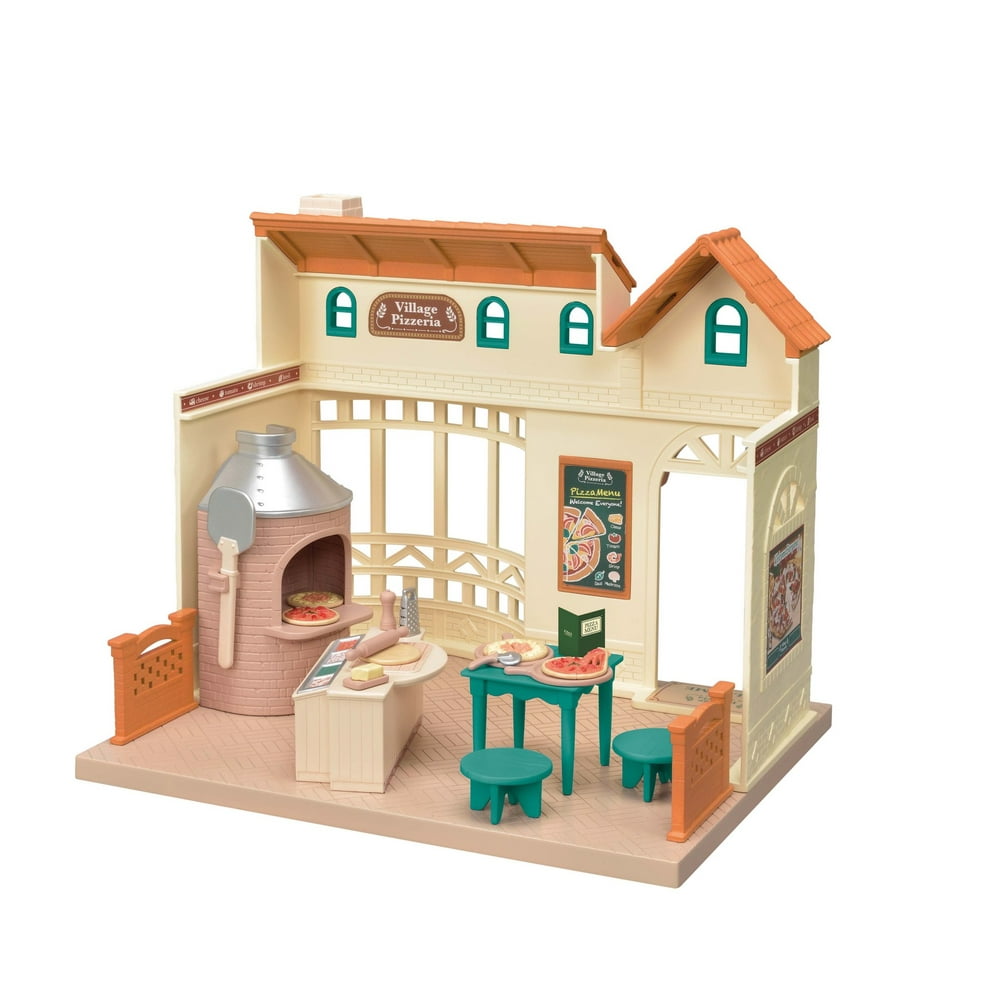 Calico Critters Village Pizzeria Playset, Over 30 Accessories - Walmart ...