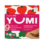 YUMI Organic Strawberry & Rhubarb Toddler Snack Bars - 5 Count, 3.7oz