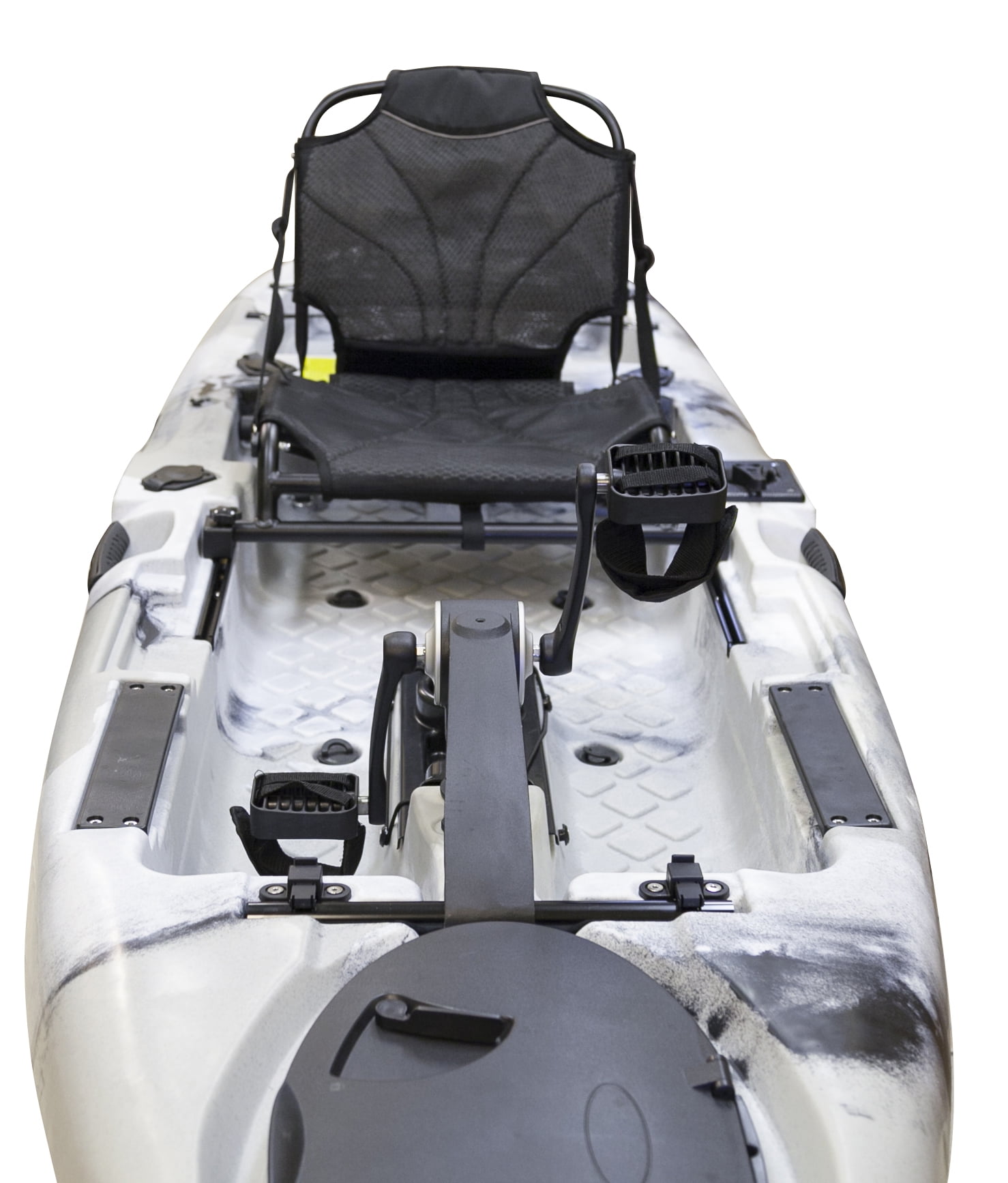 Single 11-Foot Inflatable Fishing Kayak With Pedal Drive System And Seat.