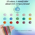thumbnail image 2 of 15 Colors 4mm Faceted Glass Beads 15 Strands 1695pcs Pearl Luster Plated Rondelle Briolette Shape Shiny Spacer Beads for Necklace Bracelet Craft Jewelry Making, 2 of 5