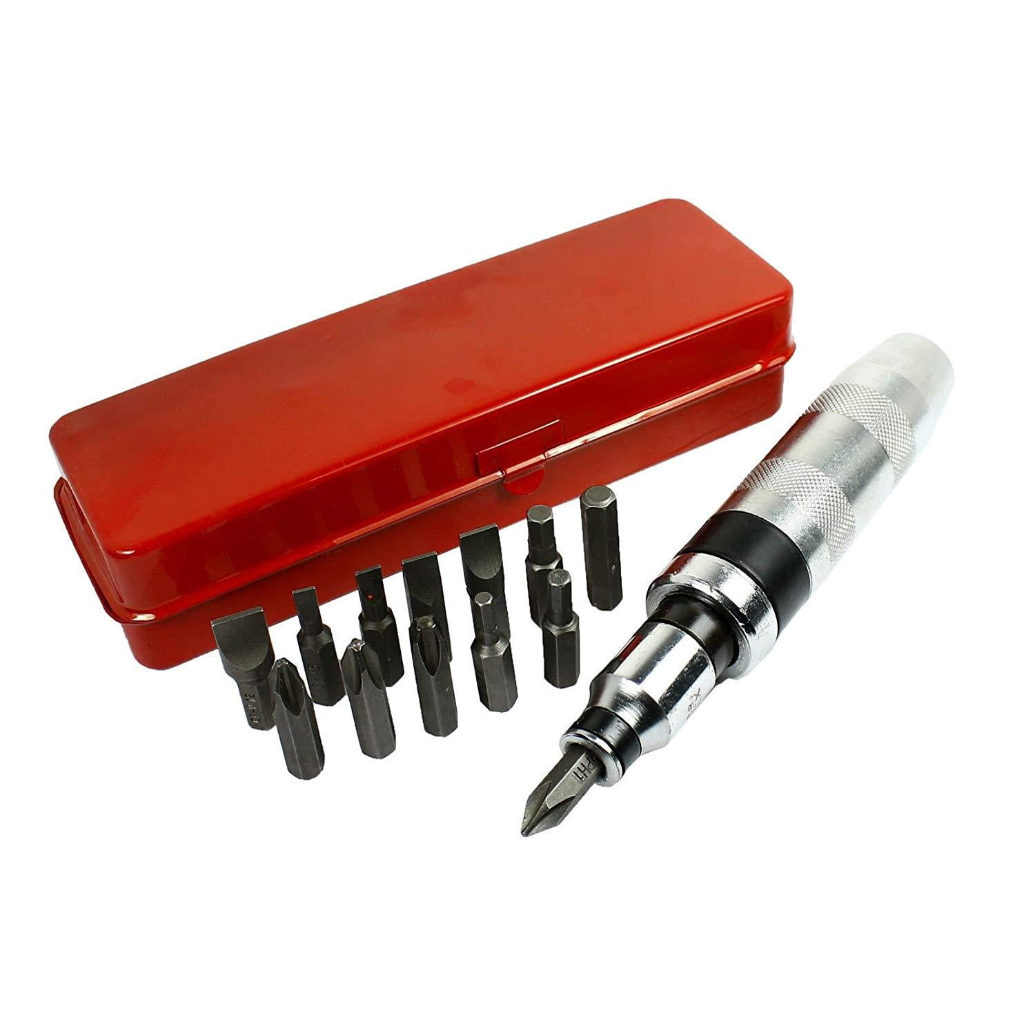 Penck 5/16 Drive Manual Reversible Impact Screwdriver Set Rusted Fasteners Disengage Brake Caliper Screws or Frozen Bolts Comes with 12 Bits Cover Most Common Applications