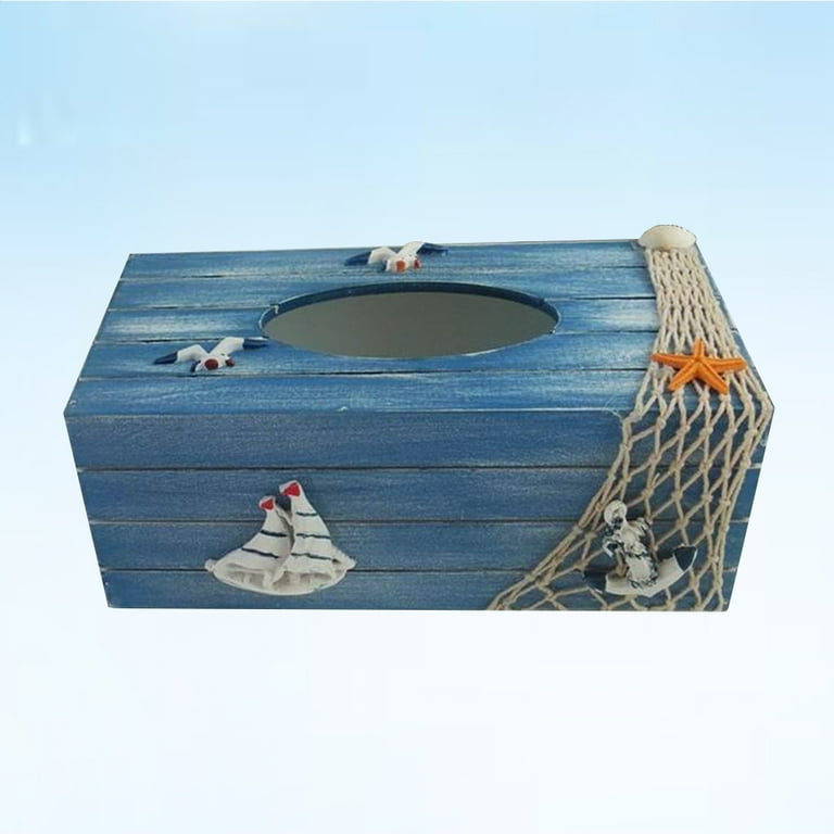 OUNONA Tissue Box Cover Holder Mediterranean Case Dispenser