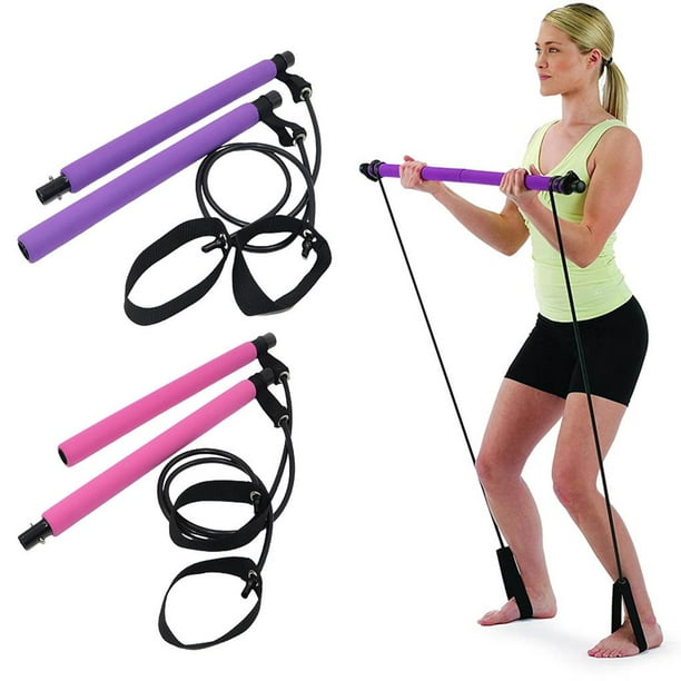 Pilates Bar Rod Resistance Bands Portable Pilates Exercise bar kit portable  pilates Stick Home Gym Yoga Pilates Stick for Body Workout