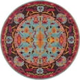 thumbnail image 6 of Unique Loom Flamenco Medici Rug Light Blue/Orange 6' 1" Round Floral / Botanical Bohemian Perfect For Dining Room Entryway Bed Room, 6 of 7