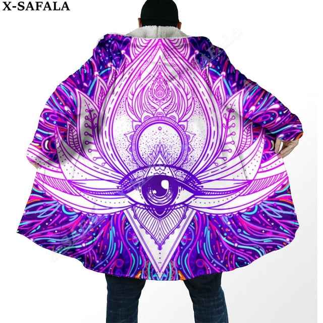 Capa de sueño con estampado 3D de ojos psicodélicos Trippy para hombres, abrigo grueso y cálido con capucha, abrigo de lana a prueba de viento, bata, manta, 6