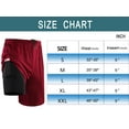 thumbnail image 5 of Cadmus Mens 2-in-1 Dry Fit Running Shorts with Liner, 9" Inseam Gym Basketball Shorts, Deep Pockets,#50, Black,2XL, 5 of 5