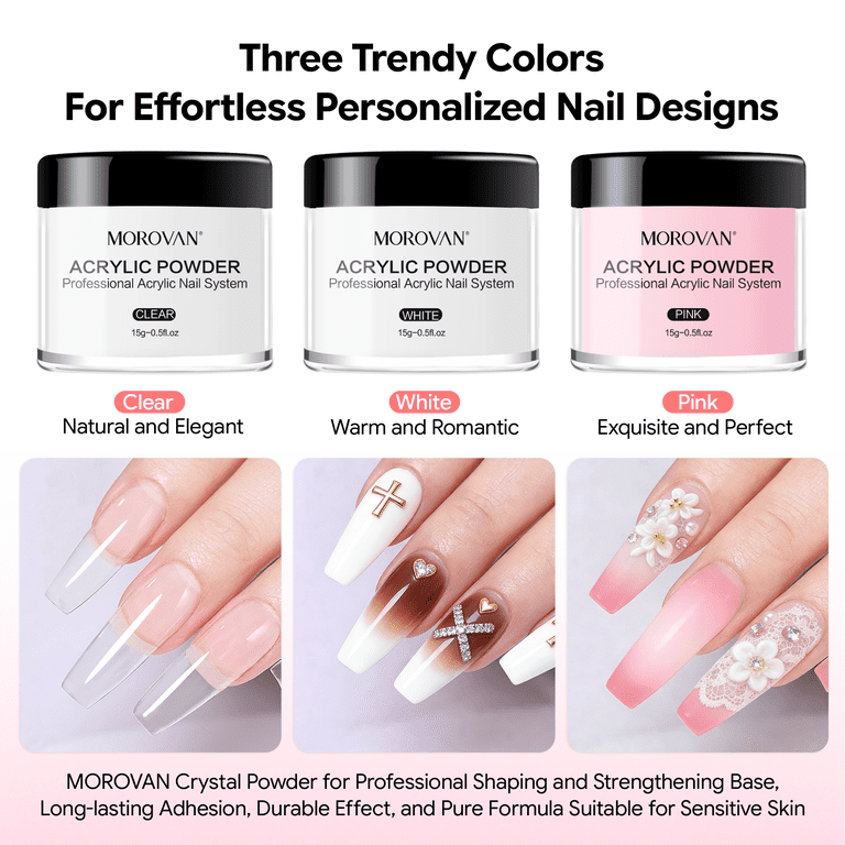 Morovan Acrylic Nail Kit with Powders, Liquid & Tools photo 3