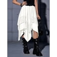 thumbnail image 4 of Women'S Renaissance Flowy Fairy Skirt Y2k Contrast Lace Layered Asymmetrical Midi Skirts Milky White XS, 4 of 9