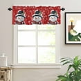 thumbnail image 2 of Christmas Snowman Valances for Windows with Snowflakes Red Texture Rod Pocket Curtain Valance Window Treatment Short Curtains for Kitchen Living Room, 42"x12", 2 of 5