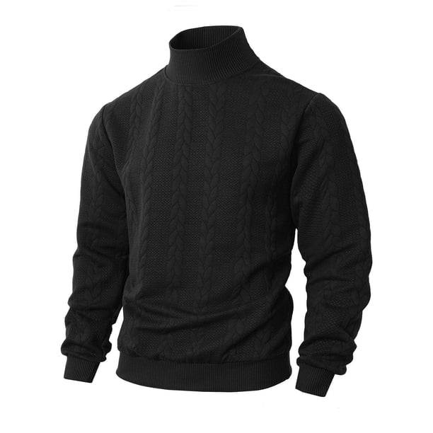 Ceisia Men's All Gift Seasons Casual Solid Color Knitted Fabric Round Neck Long Sleeve Shirt - Comfortable Daily Outdoor Wear