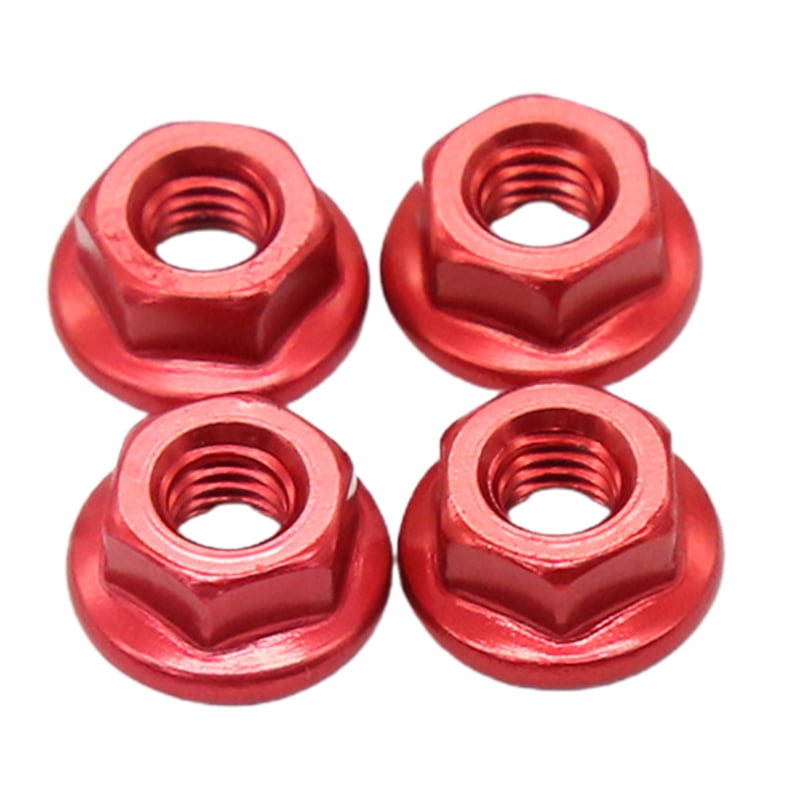 ZUARFY 4Pieces M4 Thread Nylon Lock Nut for 1/10 RC Car Aluminum Alloy