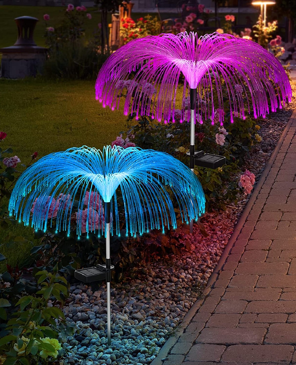 Happon Outdoor Solar Garden Lawn Lights, Solar Jellyfish Light 7 Colors