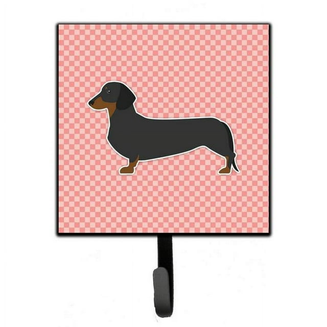 Carolines Treasures BB3582SH4 Dachshund Checkerboard Pink Leash or Key Holder