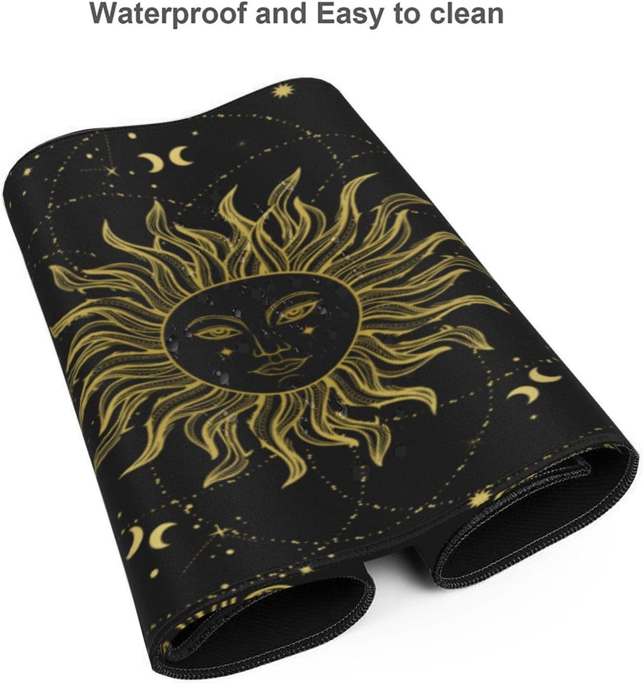Gaming Mouse Pad Large Desk Mat,Desk Pad Extended Keyboard Pad,Anti-Slip Rubber Base Mouse Pad for Women Girls Work,Game,Office,Home 35.4"X15.7",Celestial Sun