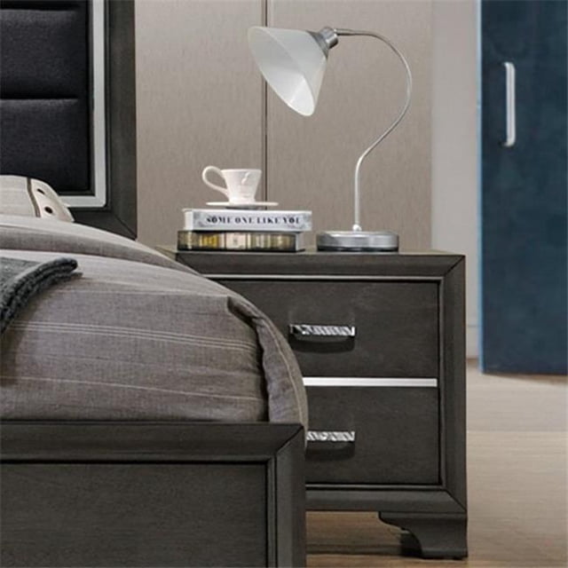 Inroom Furniture Designs Night Stand - Grey, 24 x 16 x 23.5 in.