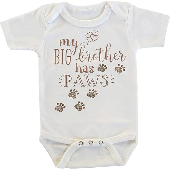 My Big Brother Has Paws in Brown Onesie/Bodysuit