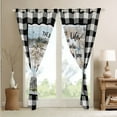 thumbnail image 3 of Rustic Farmhouse Curtains & Drapes Windmill Decor Curtains Rooster Red Barn Country Blackout Curtains Vintage Western Farm Wooden Plank Buffalo Plaid Window Curtains Farmhouse Bedroom Decor, 38"Wx45"L, 3 of 5