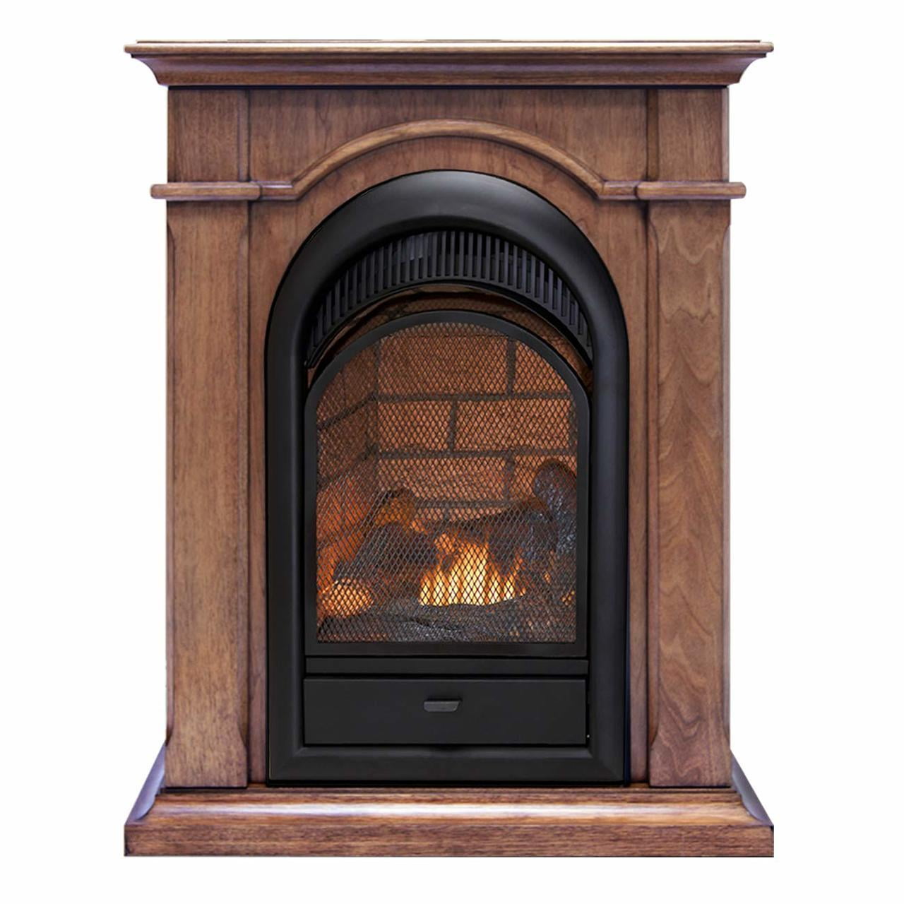 Duluth Dual Fuel Ventless Fireplace With Mantel 15,000 BTU, T