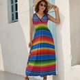 thumbnail image 7 of Zarape in Blue Sleeveless Dress chic and elegant woman dress dress women summer, 7 of 7