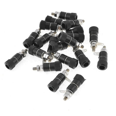 Unique Bargains 20 x Black Plastic Cover 2 Hex Nuts Binding Post Terminals for 4mm Banana Plug