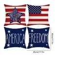 thumbnail image 3 of ChicYu Independence Day Linen Pillow Covers 4 Pack 18x18in Patriotic Stripes Design Throw Pillow Cases for Couch Sofa Decorative Holiday Decor, 3 of 6