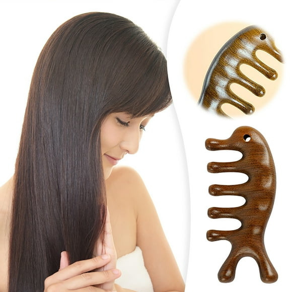 EYE Golden Sandalwood Head Massager & Comb Stimulate Scalp Relax Muscles Promote Circulation