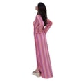 thumbnail image 4 of Womens Crochet Bell Long Sleeve V Neck Loose Maxi Dress Boho Eyelet Long Sundresses with Slit Rose Red L, 4 of 9