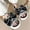 Black, variant on Women Linen Slippers Warm Cozy Furry Fashion Comfy Outdoor Indoor Shoes Lightweight Open Toes Shoes