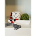 thumbnail image 6 of Madanar Red & Black Plaid Wood Bead Garland Farmhouse Decor with Tassel for Tiered Trays Kitchen Wall Hanging Decorations, 6 of 7