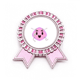 thumbnail image 1 of EsES Máscara de protección púrpura feliz Insignia broche Medalla rosa premiada, 1 of 3